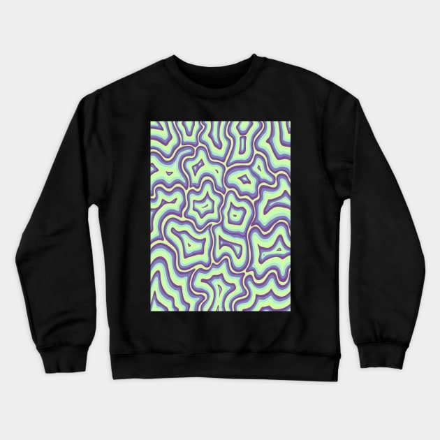 Green and Purple Groovy Liquid Marble Swirl Crewneck Sweatshirt by Velvet Earth